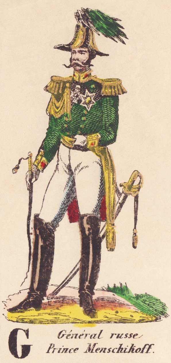 G: Russisk general, prins Menschikoff (1787-1869) av French School