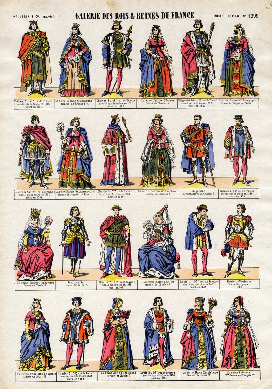 Gallery of Kings and Queens of France from Philip V to Queen Eleonore. av French School