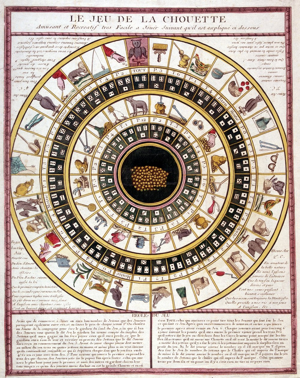 Game of the Owl, bilde av Epinal fra 1800-tallet. av French School