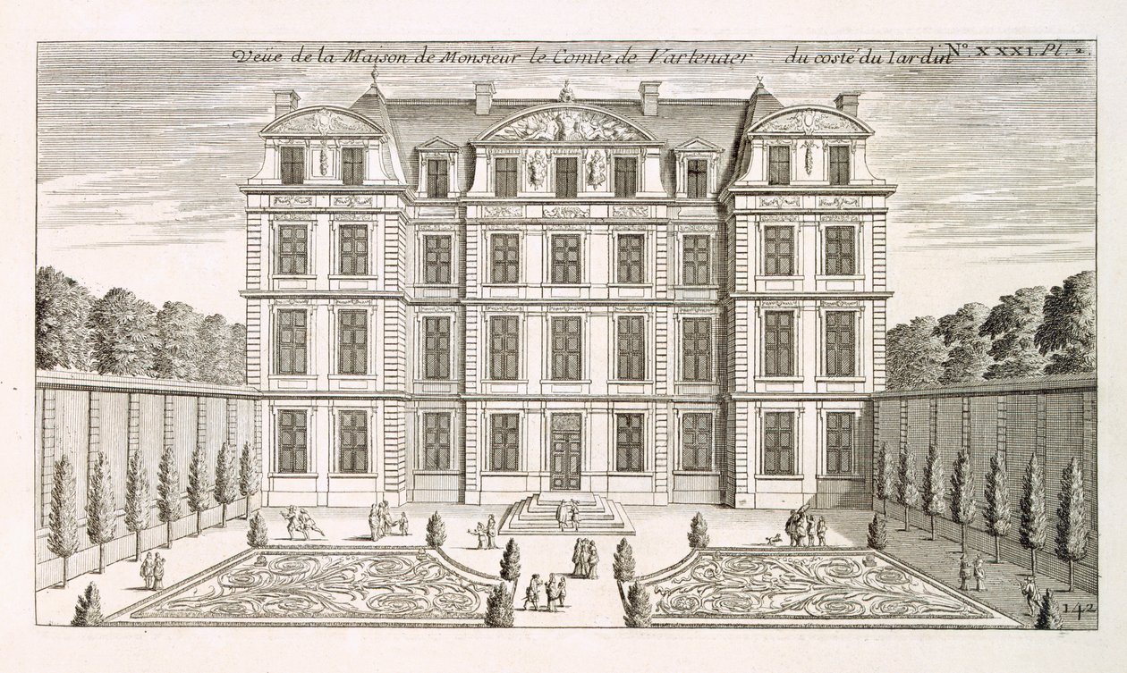 Hageforhøyning av grev Vartenaers hus, ca. 1720-tallet av French School