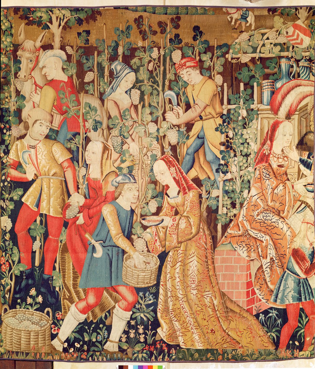 Gathering Grapes, detalj av The Grape Harvest av French School