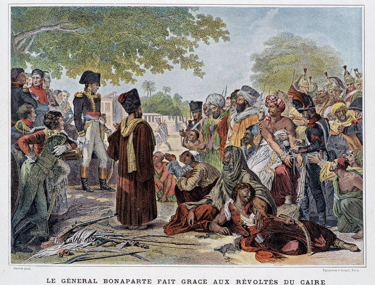 General Bonaparte gjorde takket være opprørene i Kairo - i "Victoires et Conquêtes des Armees Francaises", Paris, 1800-tallet. av French School