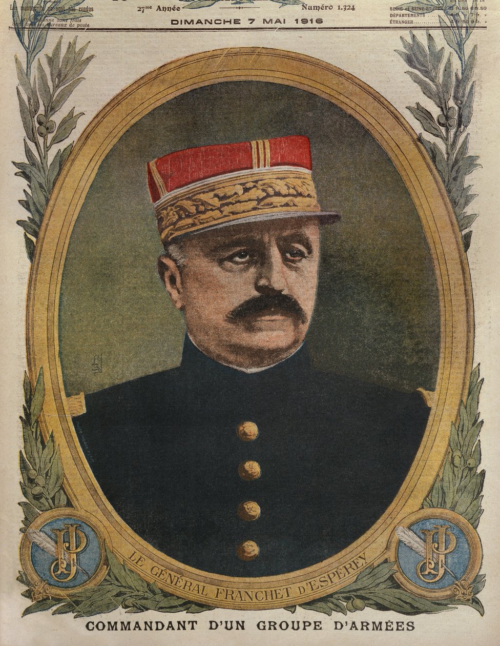 General Franchet dEsperey sjef for en hærgruppe, forsideillustrasjon fra Le Petit Journal, tilleggsillustre, 7. mai 1916 av French School