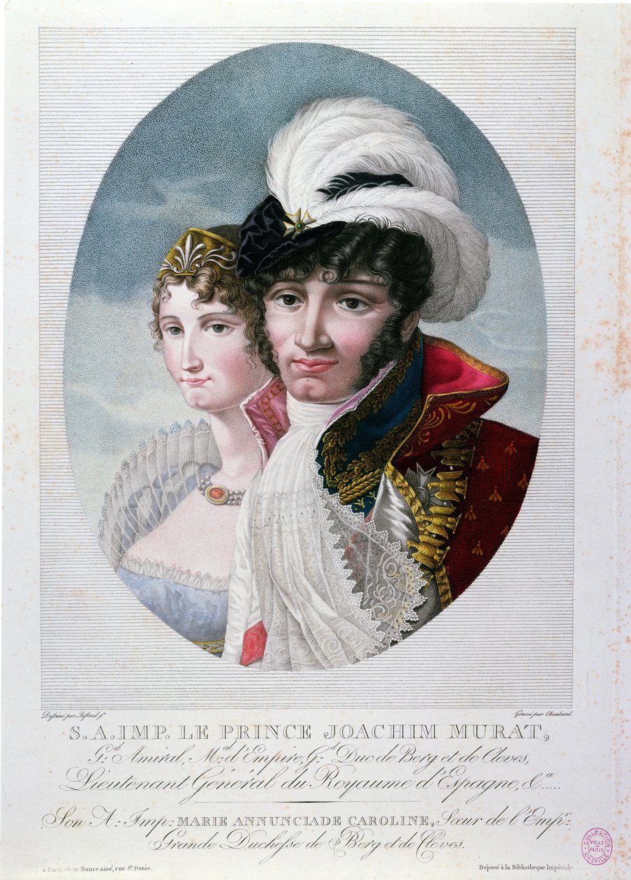 General Joachim Murat (ca. 1767-1815) og hans kone Caroline Bonaparte (1782-1839) av French School