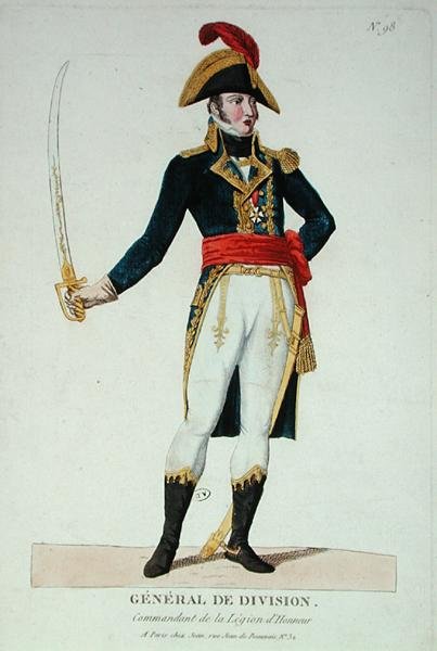 General for divisjonen, sjef for Legion of Honor (farget gravering) av French School