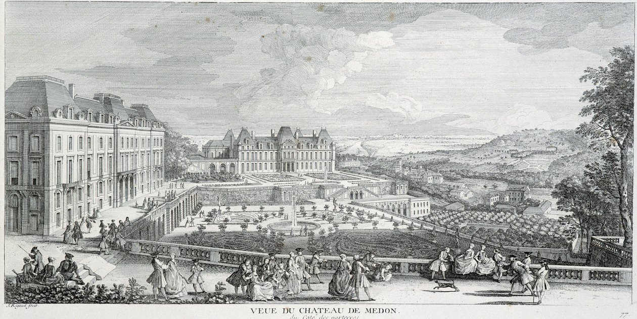 Generell utsikt over Chateau de Meudon av French School