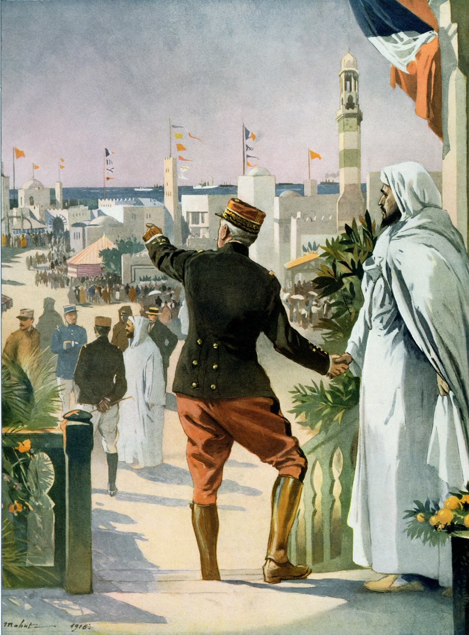 Generell oversikt over den fransk-marokkanske utstillingen i Casablanca, fra Le Monde Illustre, 22. april 1916 av French School