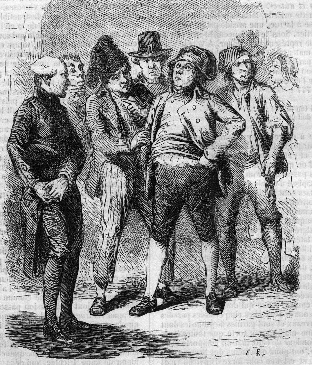 Goriot was president of his section during the Revolution. Engraving mid 19th century. Illustration for “The Father Goriot” by Honore de Balzac (1799-1850). av French School