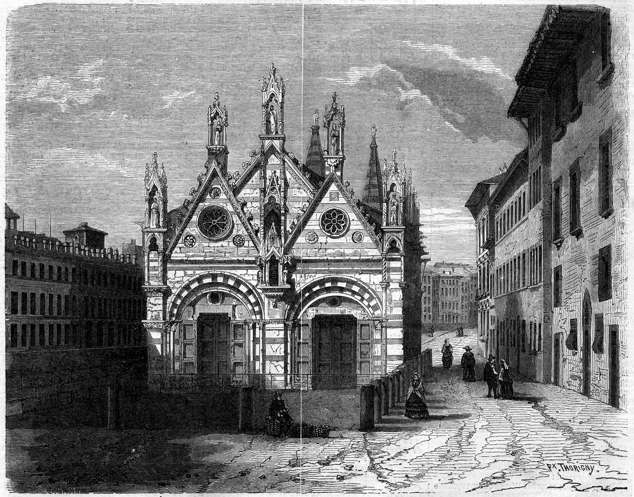 Gotisk arkitektur: utvendig utsikt over kirken Santa Maria della Spina (1200-tallet-1300-tallet) i Pisa (Pisa), Italia av French School
