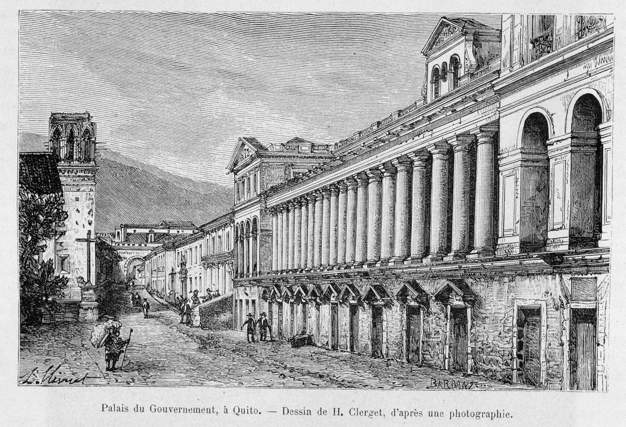 Regjeringspalasset i Quito, Ecuador - i "" Jorden rundt"" 2. sem. 1883. av French School