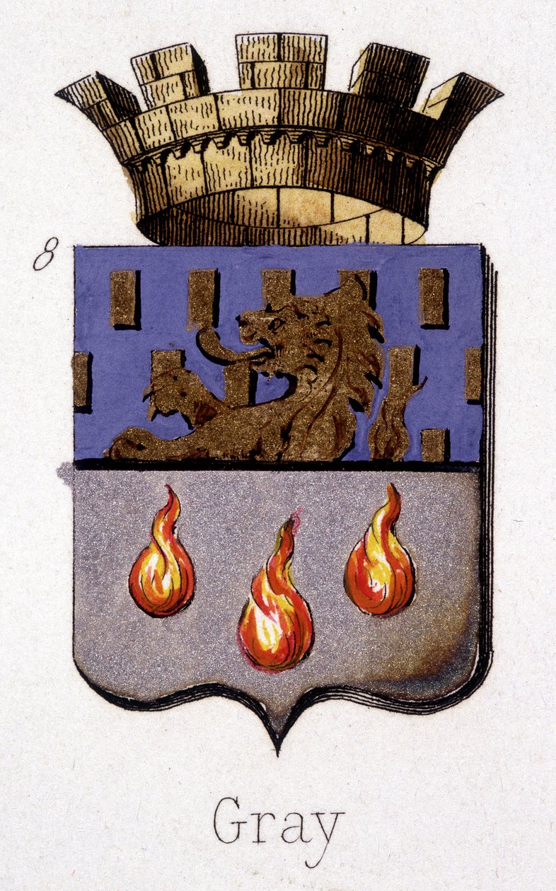 Grey Blazon - i «L’Armorial de France» av H. Traversier, Paris av French School