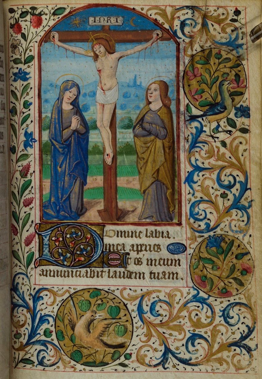 H/L-3-3 fol. 101r The Crucifixion, fra Book of Hours, Use of Paris, midten av 1400-tallet av French School