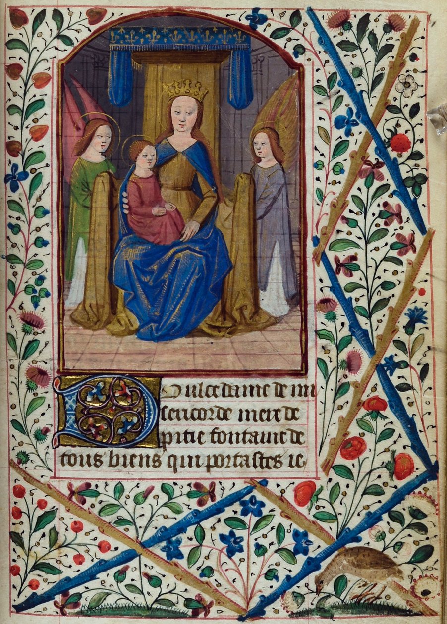H/L-3-3 fol. 148r Virgin and Child, fra Book of Hours, Use of Paris, midten av 1400-tallet av French School