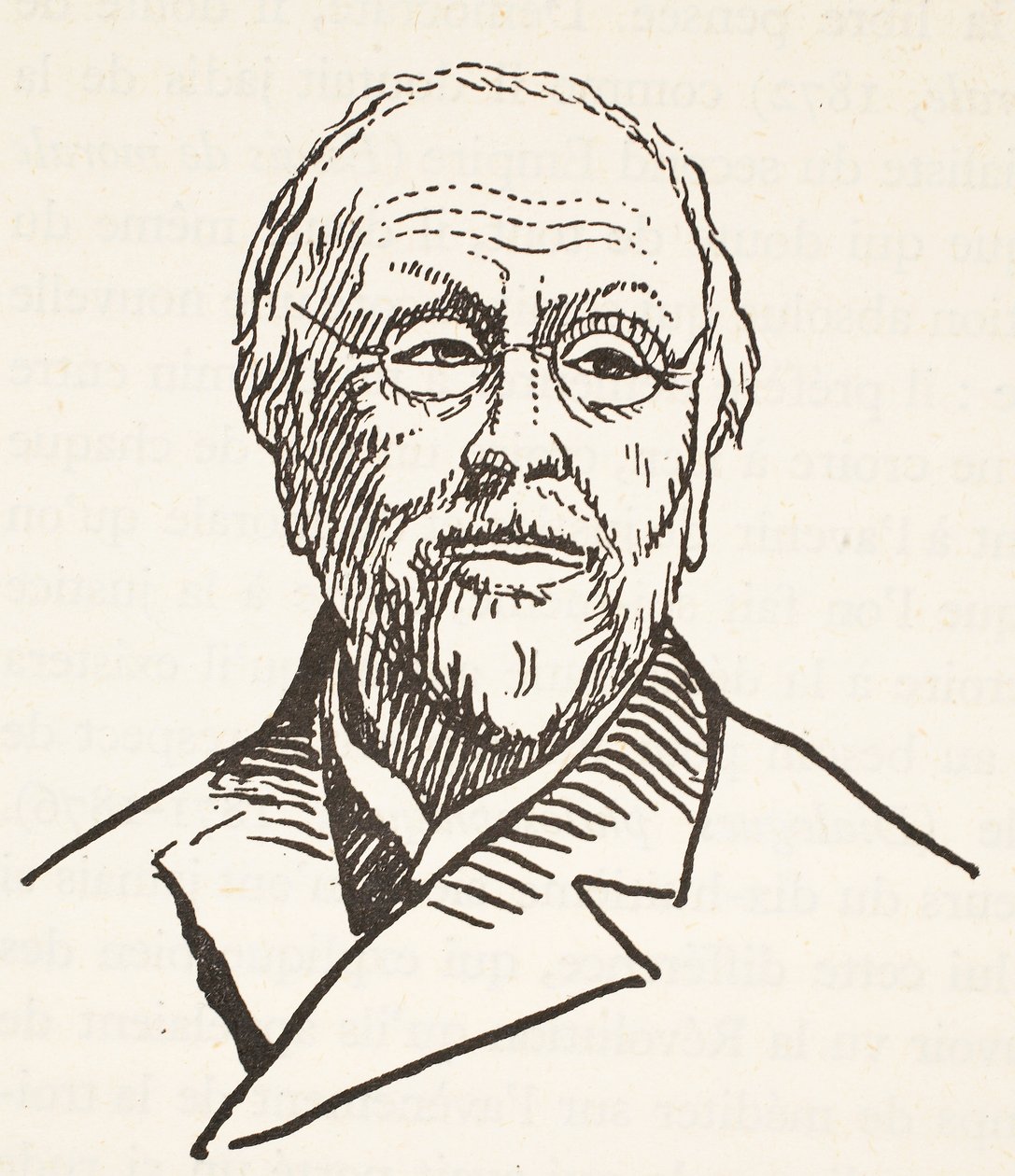 H. Taine, kopi av Boris Mestchersky (d.1957), illustrasjon fra Histoire de la Nation Francaise, Sciences, Volumes I & II, av Gabriel Hanotaux (1853-1944), 1924 av French School