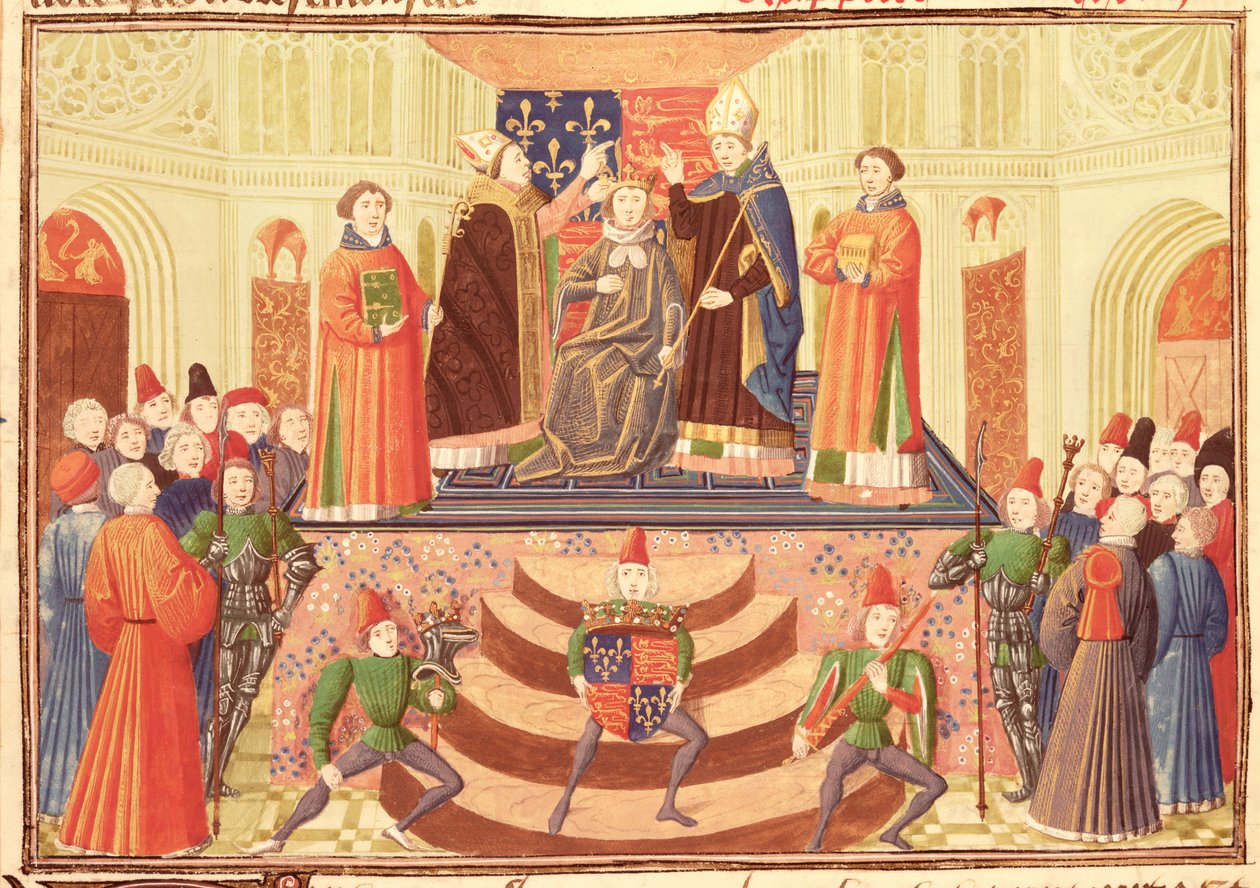 Harl 4380 f.186v The Coronation of Henry IV (1367-1413) from Froissarts Chronicle, Vol. IV av French School
