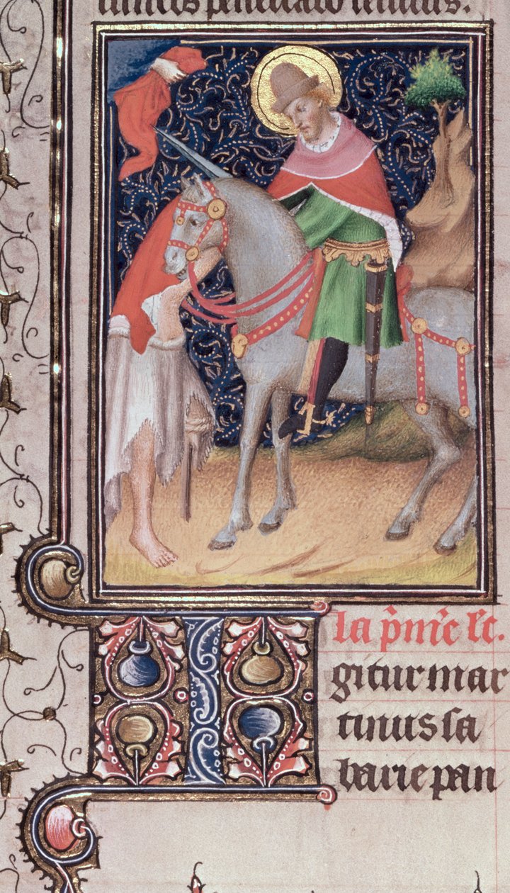 Harley 2897, f.435: St. Martin av Tours, produsert av kretsen til brødrene Limbourg, opplyst i Paris (vellum) av French School
