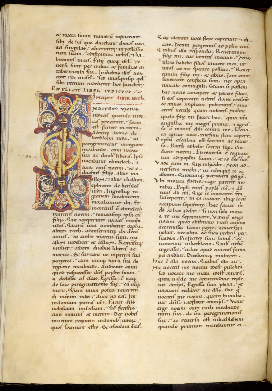 Harley 4772 f.120v Åpningsside fra Ruths bok, 