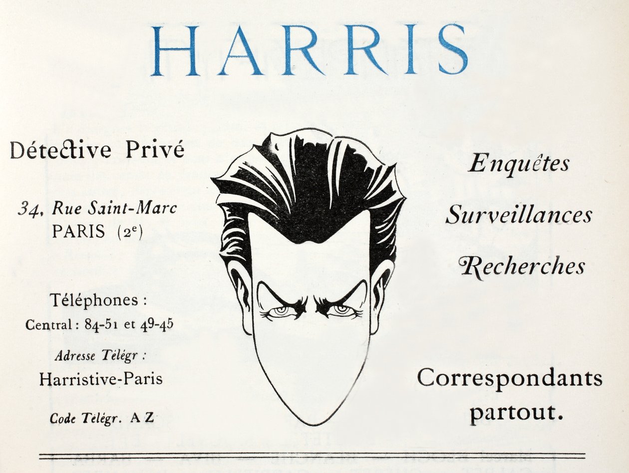 Harris - Privatdetektiv (pochoir-trykk) av French School