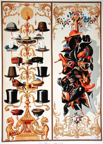 Hatter, plate fra en bruksanvisning for kommersielle kunstnere av French School