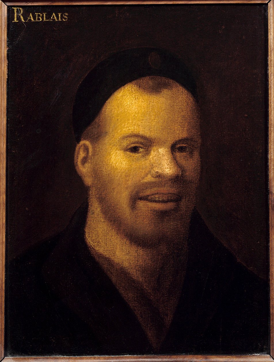 Fantasysjef en gang identifisert som Francois Rabelais (1494-1553). Maleri av den franske skolen. Det 16. århundre. Dim. 0,32x0,22 m. Versailles. Musee Du Chateau de Versailles et du Trianon - Fancy hode tidligere identifisert som Francois Rabelais (1494-1 av French School
