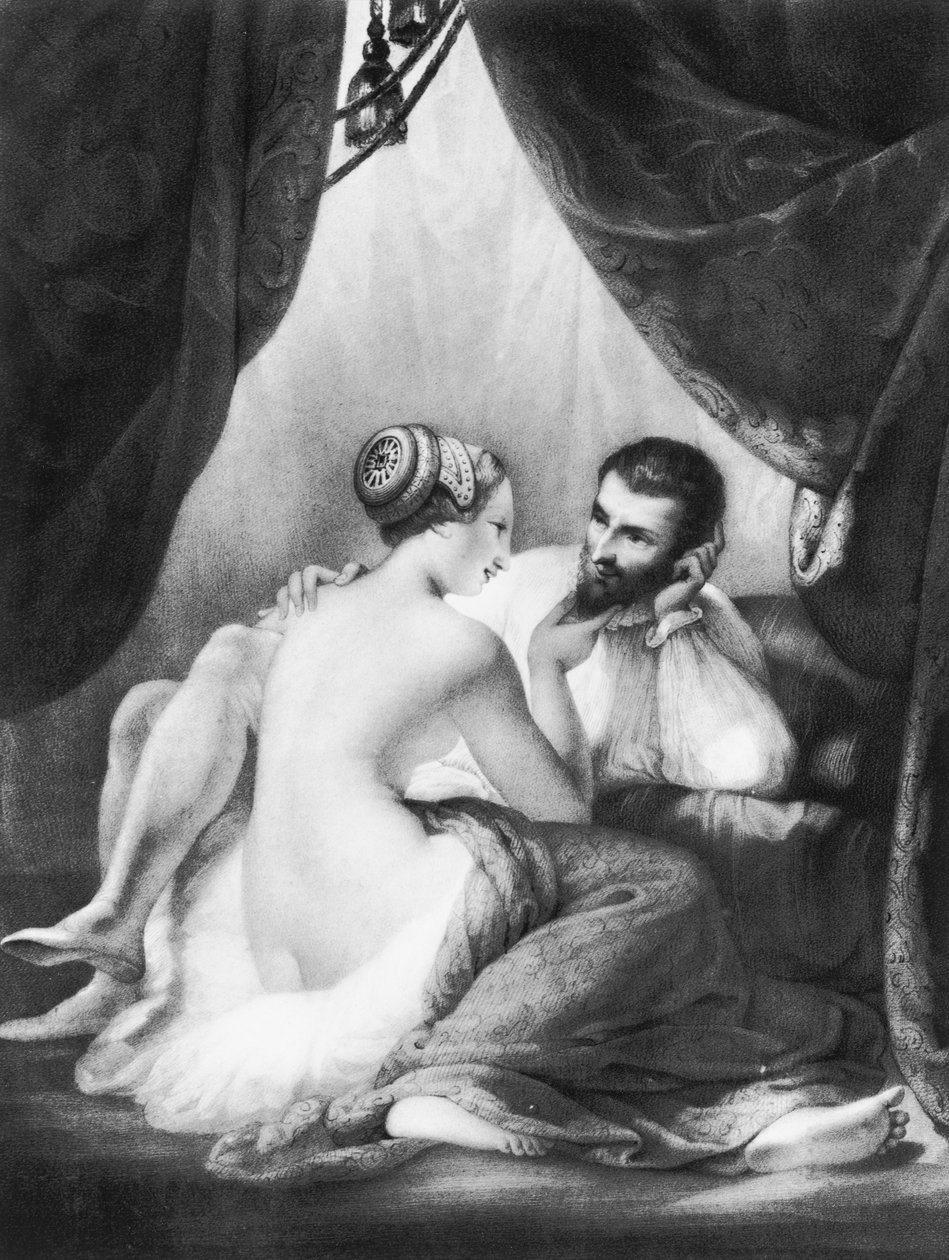Henri IV (1553-1610), konge av Frankrike og hans elskerinne Gabrielle d
