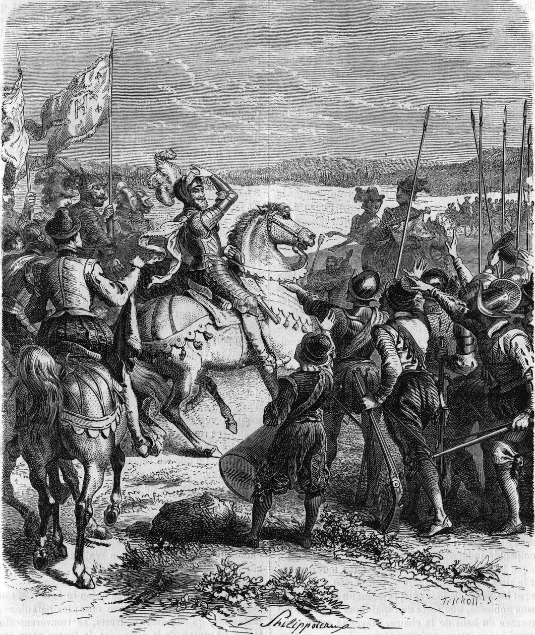 Henri IV a Ivry, March 14 av French School