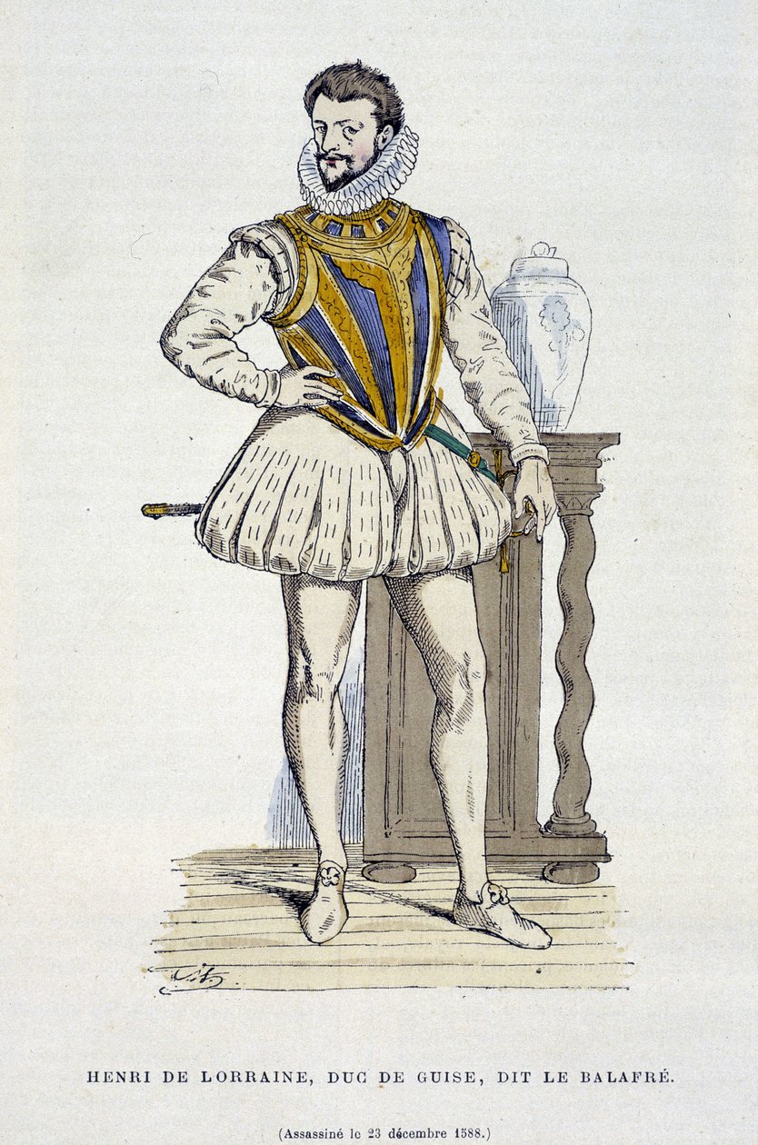 Henri de Lorraine, hertug av Guise, dit le Balafré (1550 - 1588) - i "Frankrike og franskmennene gjennom århundrene" av Augustin av French School