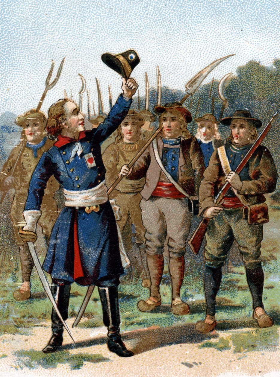 Henri du Vergier, greve av La Rochejaquelein (eller Verger de La Rochejacquelein) (1772-1794), sjef solgt. Han har en markør på brystet. av French School