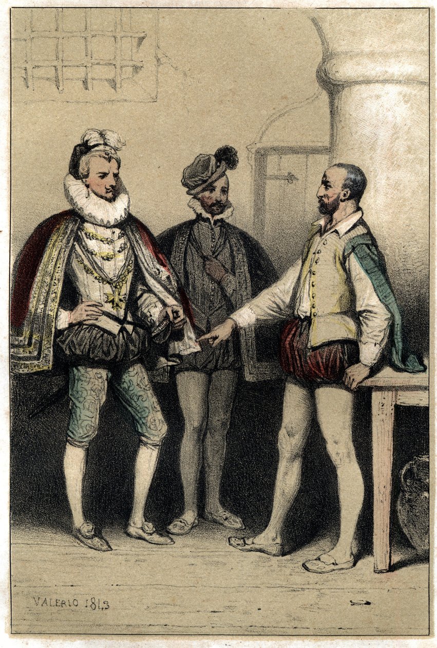 Henry III (1551-1589), King of France, visiting Bernard Palissy, ceramist, imprisoned at the Bastille. in “” Scenes de la vie d