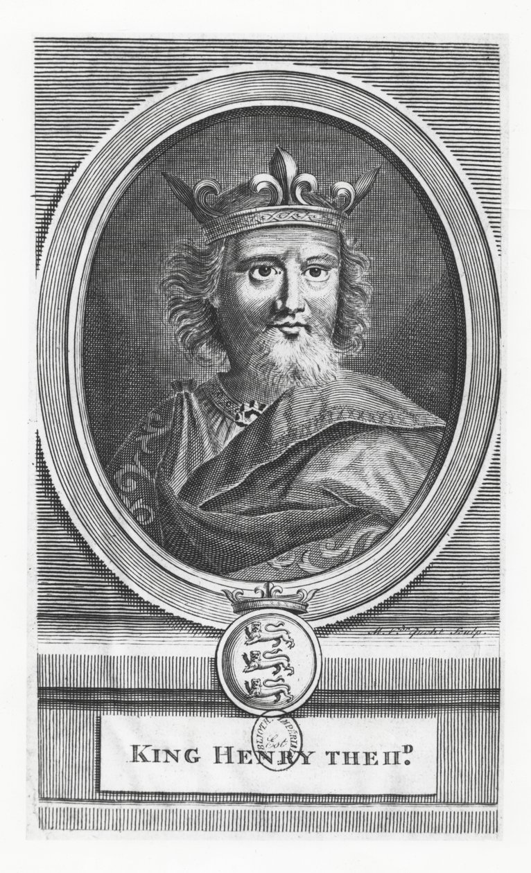 Henry II, konge av England (gravering) av French School