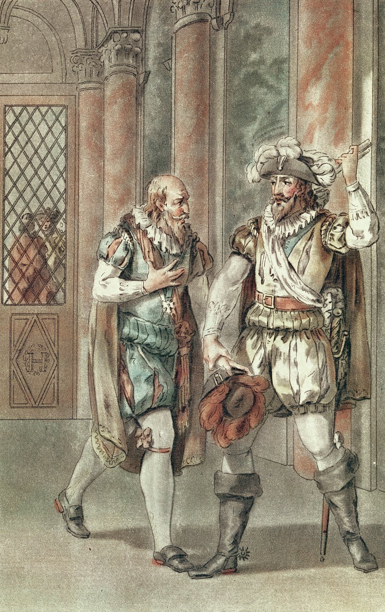 Henry IV i samtale med Sully av French School