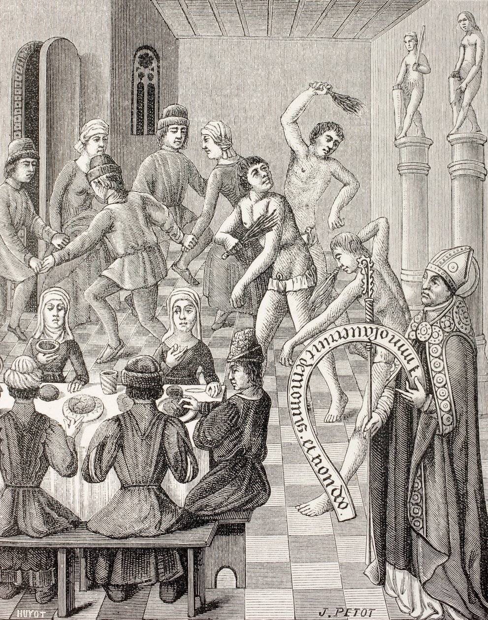 Flagellantenes kjetteri, ca. 1880 (lito) av French School