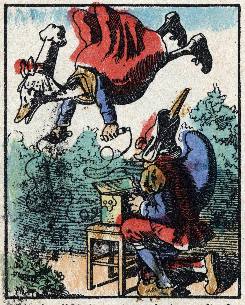 Historie om Dr. Pulcinella (Polichinelle). Tregravering av Imaging Pellerin - Epinal, sd. Sent på 1800-tallet. av French School