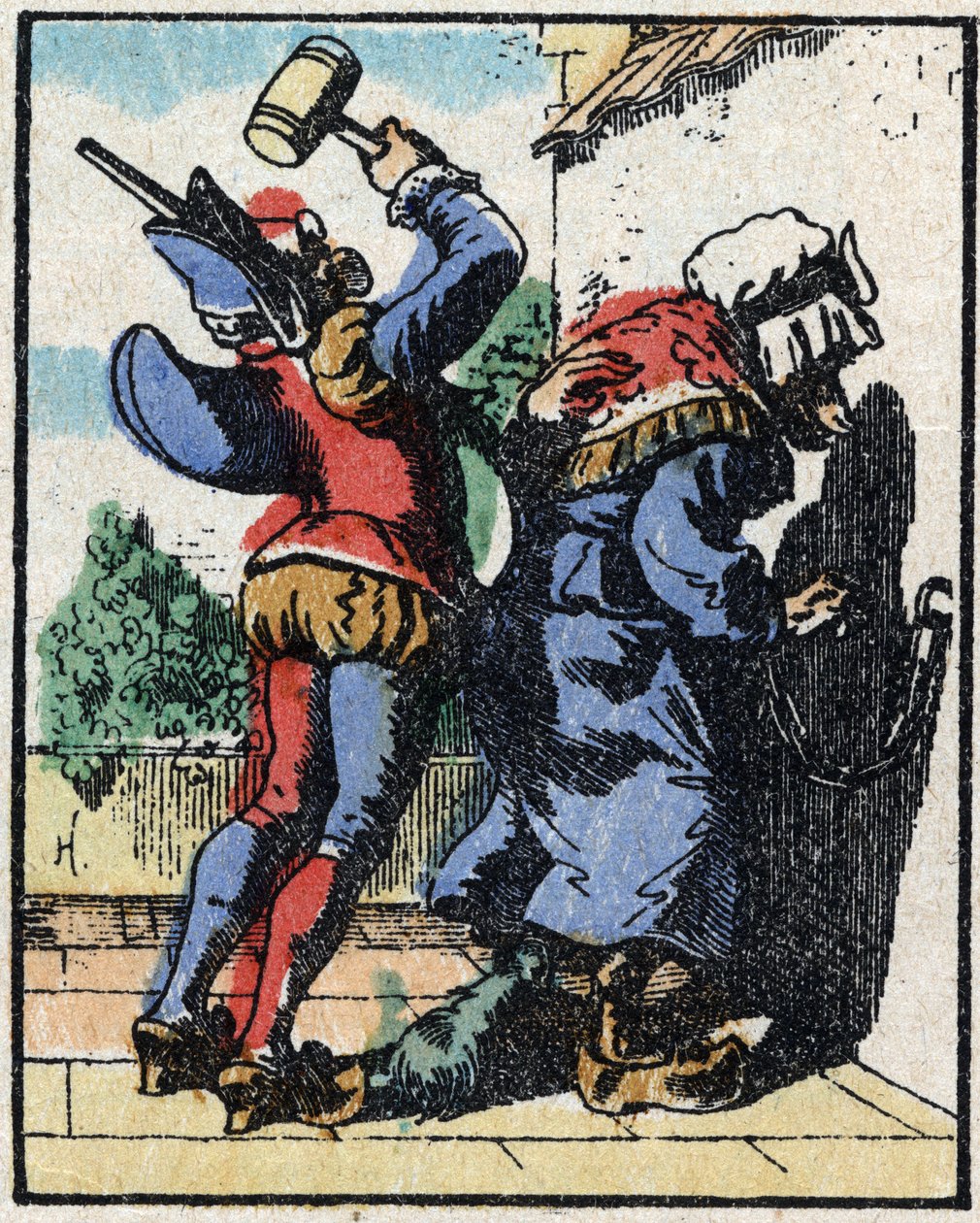 Historie om Dr. Pulcinella (Polichinelle). Tregravering av Imaging Pellerin - Epinal, sd. Sent på 1800-tallet. av French School