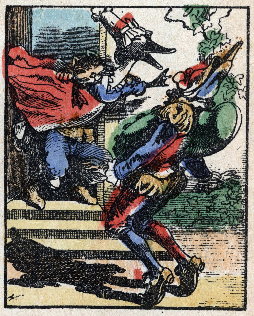 History of Dr. Pulcinella (Polichinelle). Wood engraving of Imaging Pellerin - Epinal, sd. Late 19th century. av French School