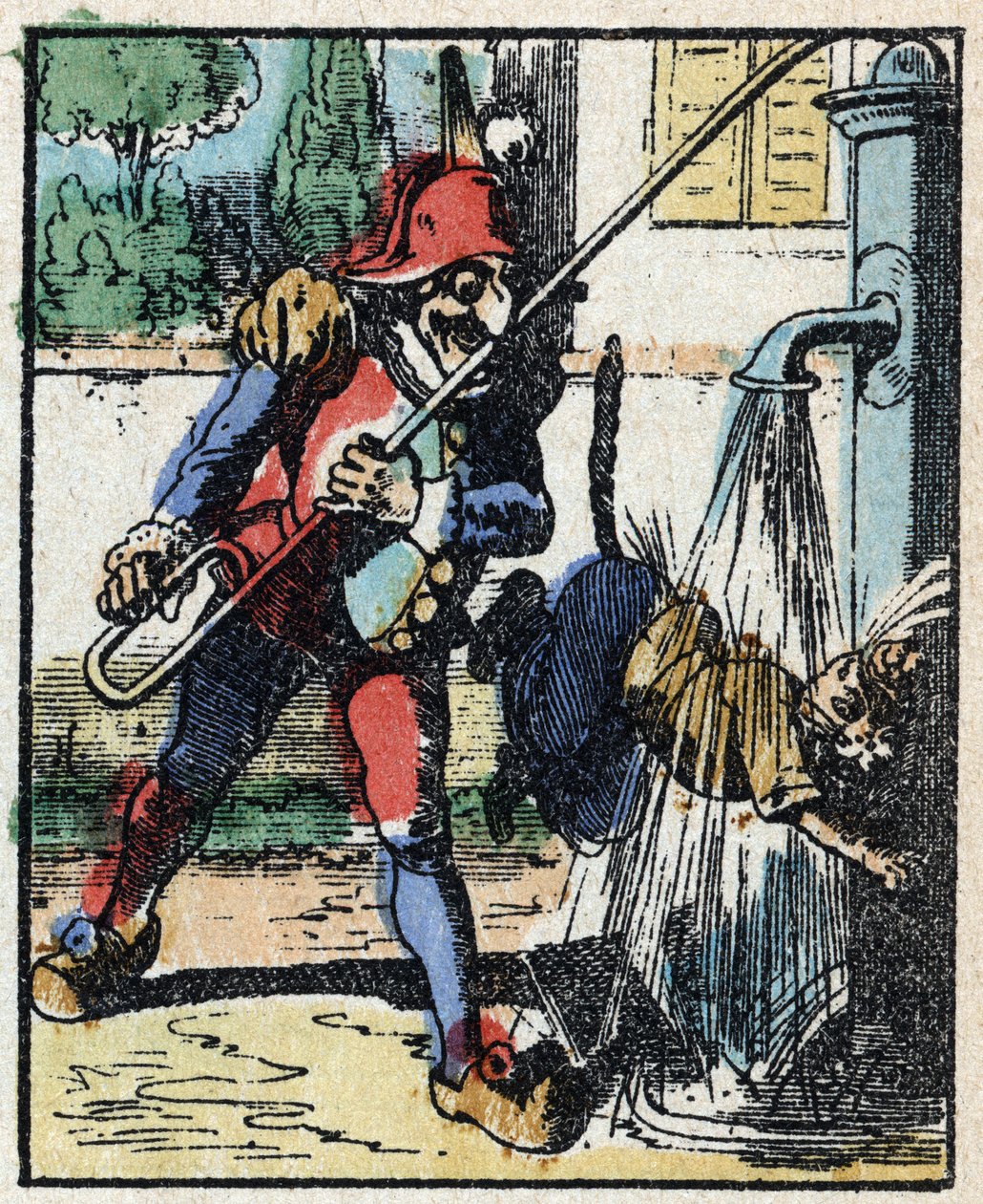 History of Dr. Pulcinella (Polichinelle). Wood engraving of Imaging Pellerin - Epinal, sd. Late 19th century. av French School