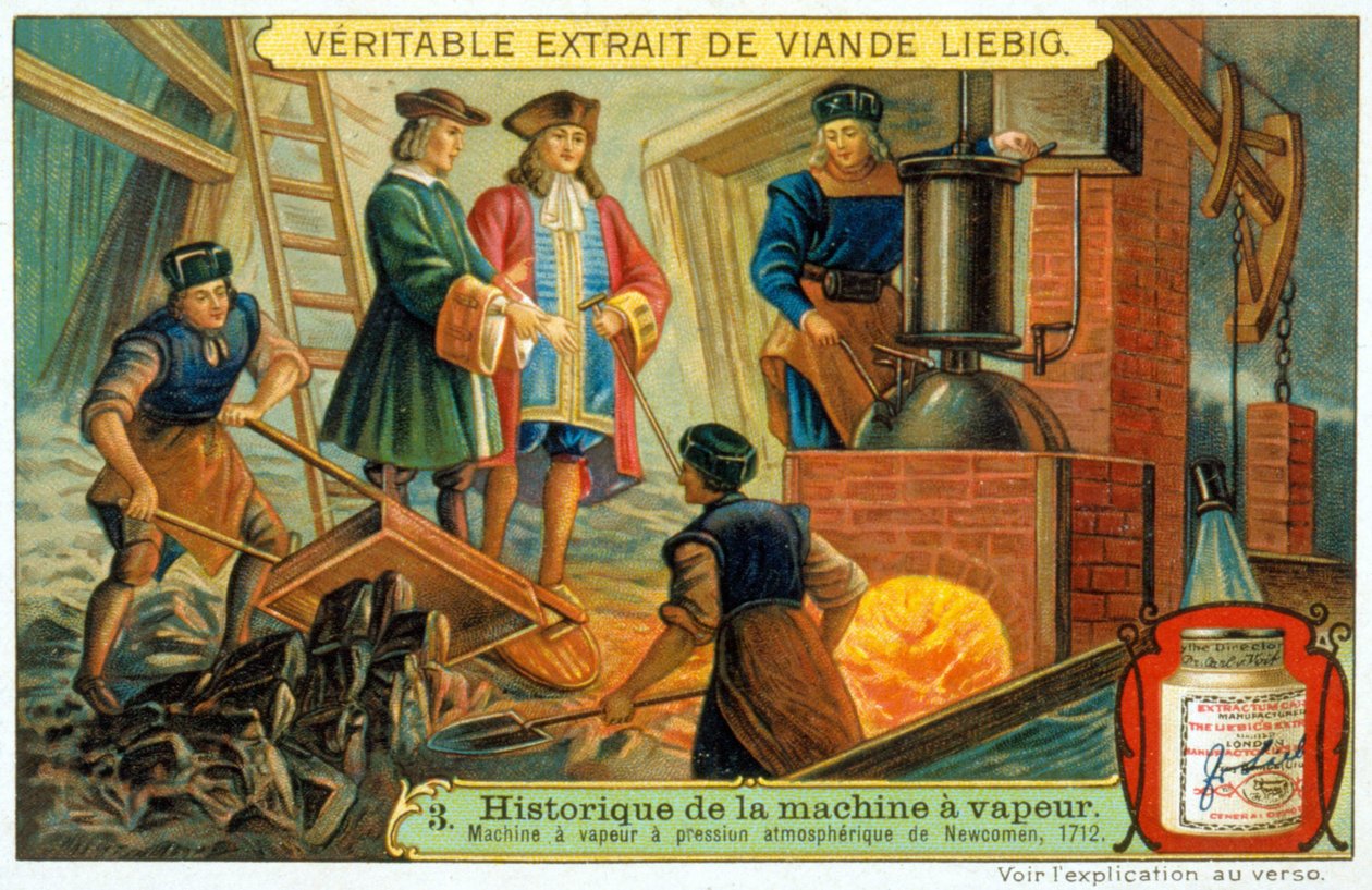 Dampmaskinens historie: Newcomen dampmaskin med atmosfærisk trykk av French School