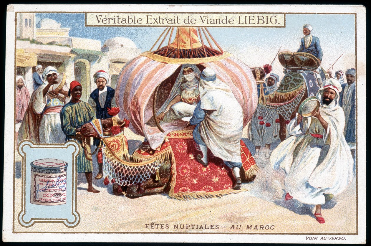 Bryllupsreise i Marokko - chromo. Liebig, v. 1895 av French School