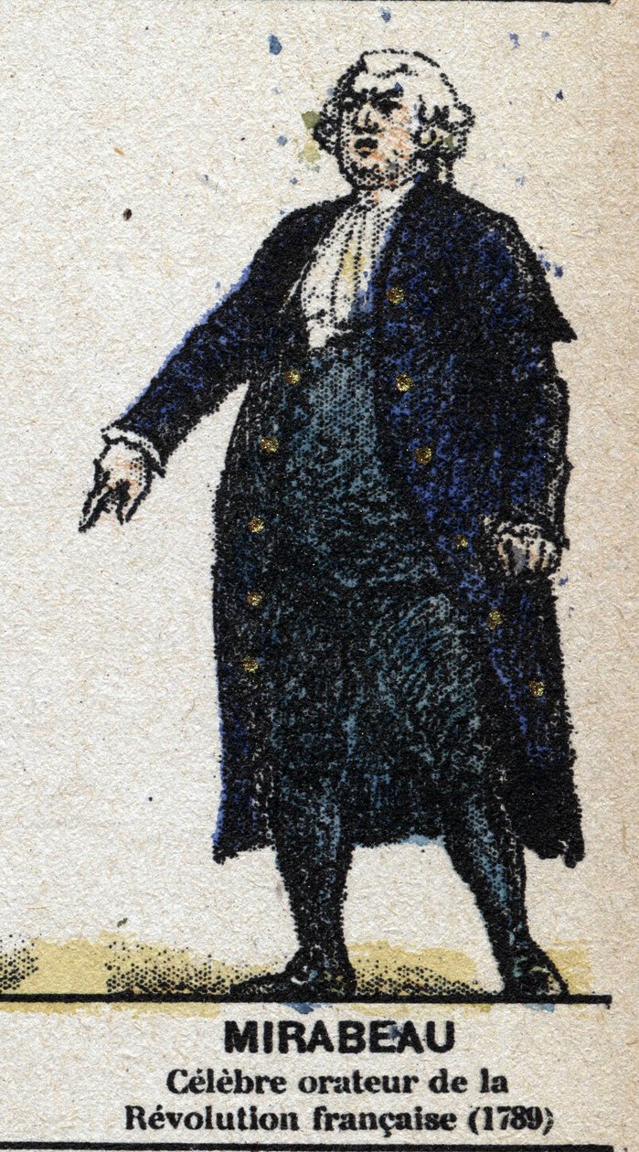Honore Gabriel (Honore-Gabriel) Riqueti, greve av Mirabeau (1749-1791), fransk politiker. I "" Galeriede Kings and Queens of France og berømte karakterer fra 1643 til 1895"" Bilde av epinal. av French School