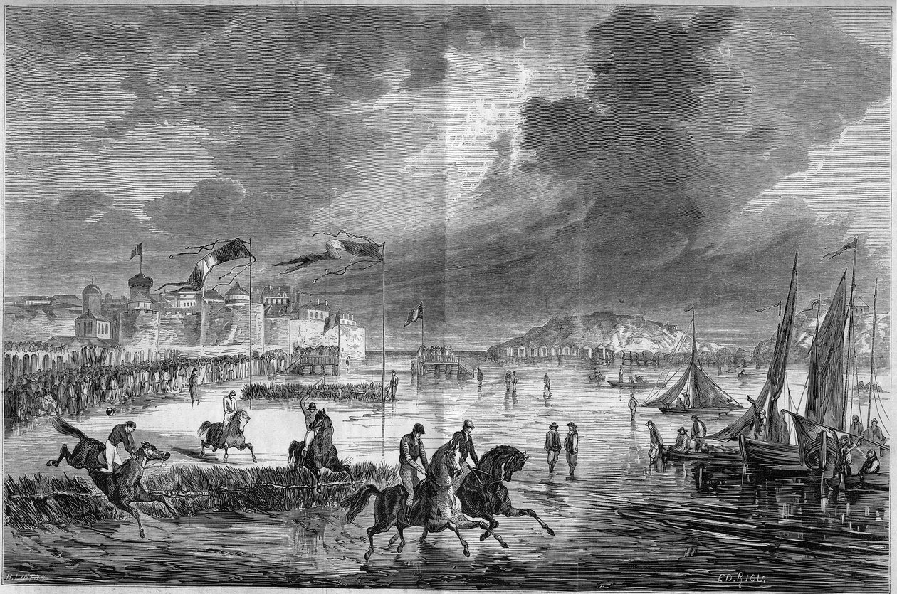 Horse riding: large derby of the West on the beach of Saint Malo (Saint-Malo), Ille and Vilaine (35) av French School