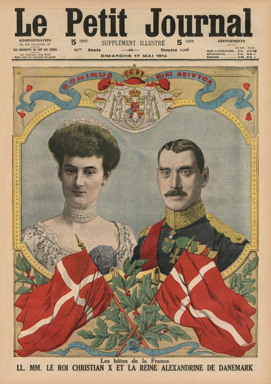 Verter i Frankrike, kong Christian X og dronning Alexandrine av Danmark, forsideillustrasjon fra 