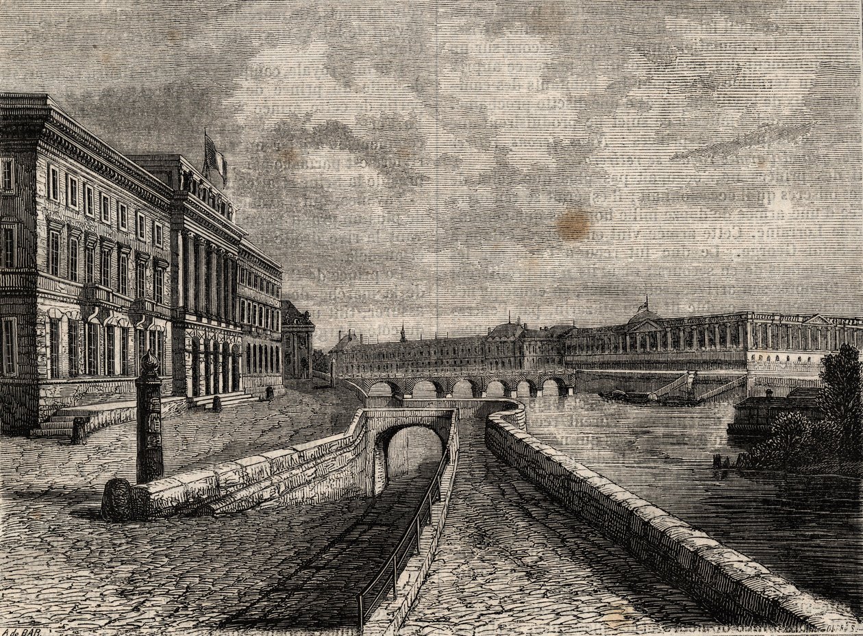 Hotel de la Monnaie - Gravering i "" Fysisk, sivil og moralsk historie i Paris: fra de tidligste historiske tider til i dag" av Jacques Antoine Dulaure av French School