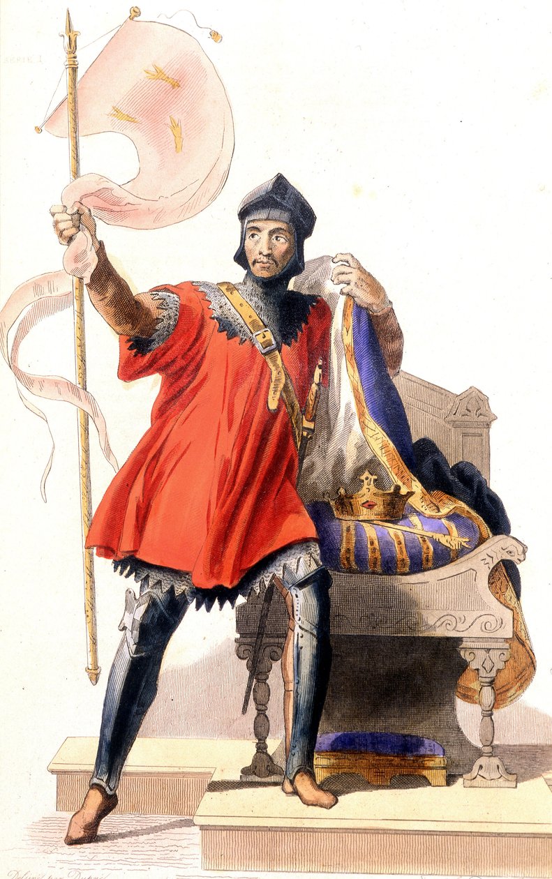Hugues Capet og hans banner - i "" Le Plutarque francais"", red. Mennechet av French School
