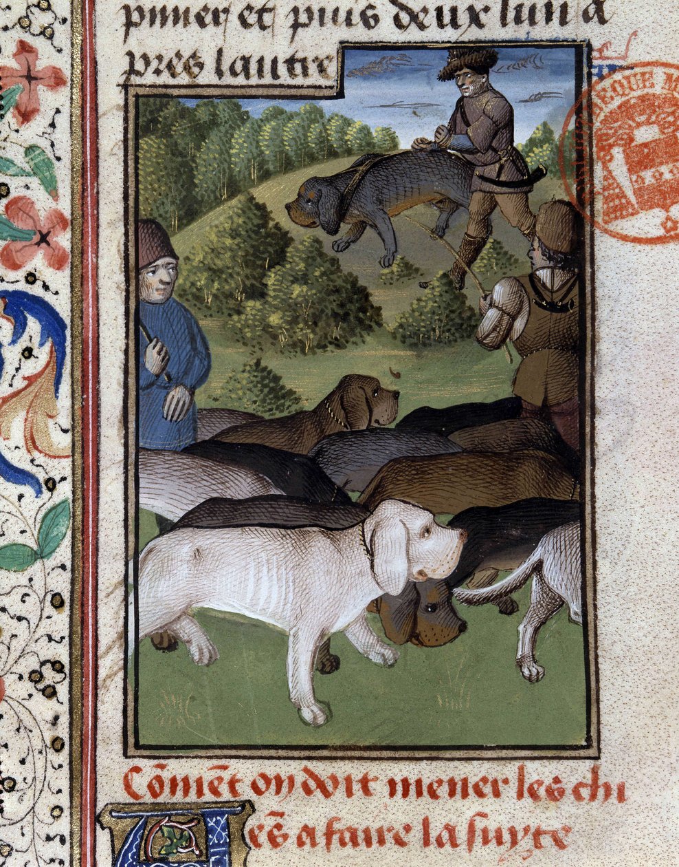 Hunting Dogs - i "" Hunting Book of Gaston Phoebus, Count of Foix, Lord of Béarn"" av French School