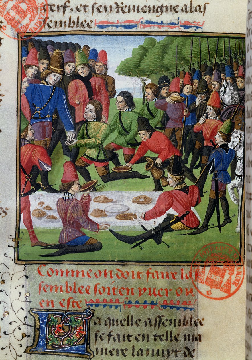 Jaktlunsj, fra jaktboken av Gaston Phebus de Foix (1331-91) av French School