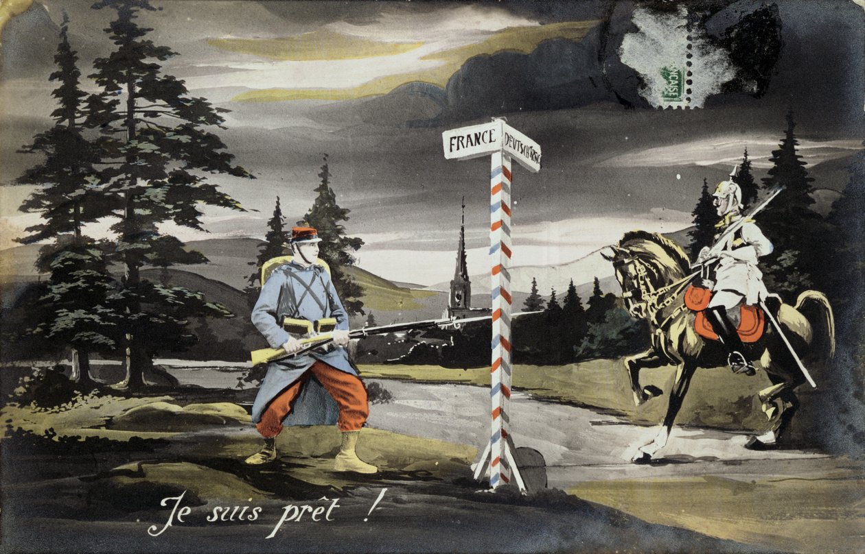 Jeg er klar, postkort fra første verdenskrig, 1914 av French School