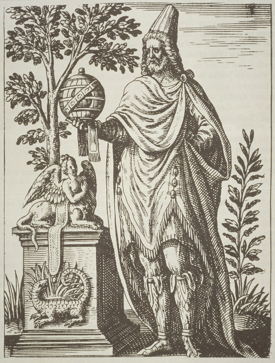 Ideelt portrett av Apollonius av Tyana, fra De Divinationewet Magisk trolldom av Jean-Jacques Boissard, 1605, publisert i A History of Magic sent på 1800-tallet av French School
