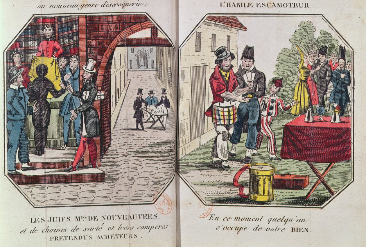 Illustrasjon for Le Paravoleur eller Kunsten å dirigere forsiktig i ethvert land, spesielt i Paris av Eugene Francois Vidocq, 1830 av French School