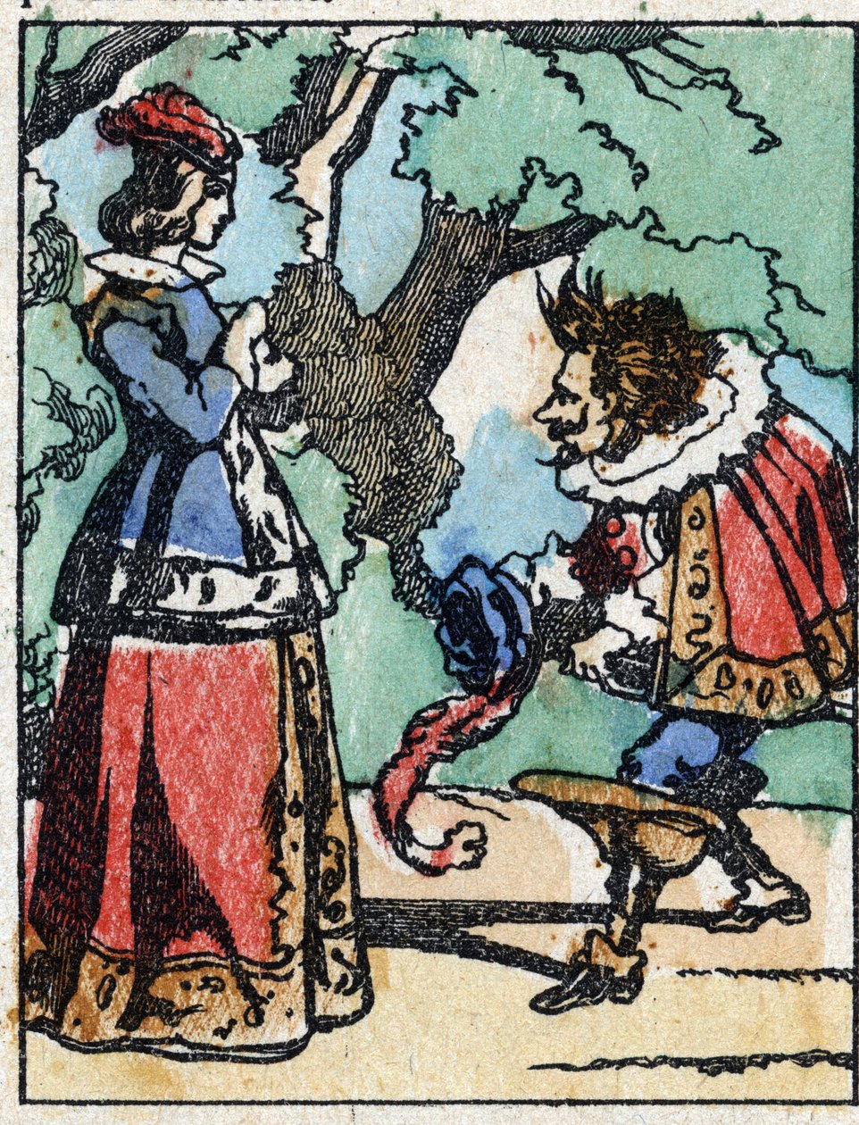 Illustration for “” Riquet a la houppe””, tale by Charles Perrault (1628-1703), French writer. Wood engraving of Imaging Pellerin - Epinal, sd. Late 19th century. av French School