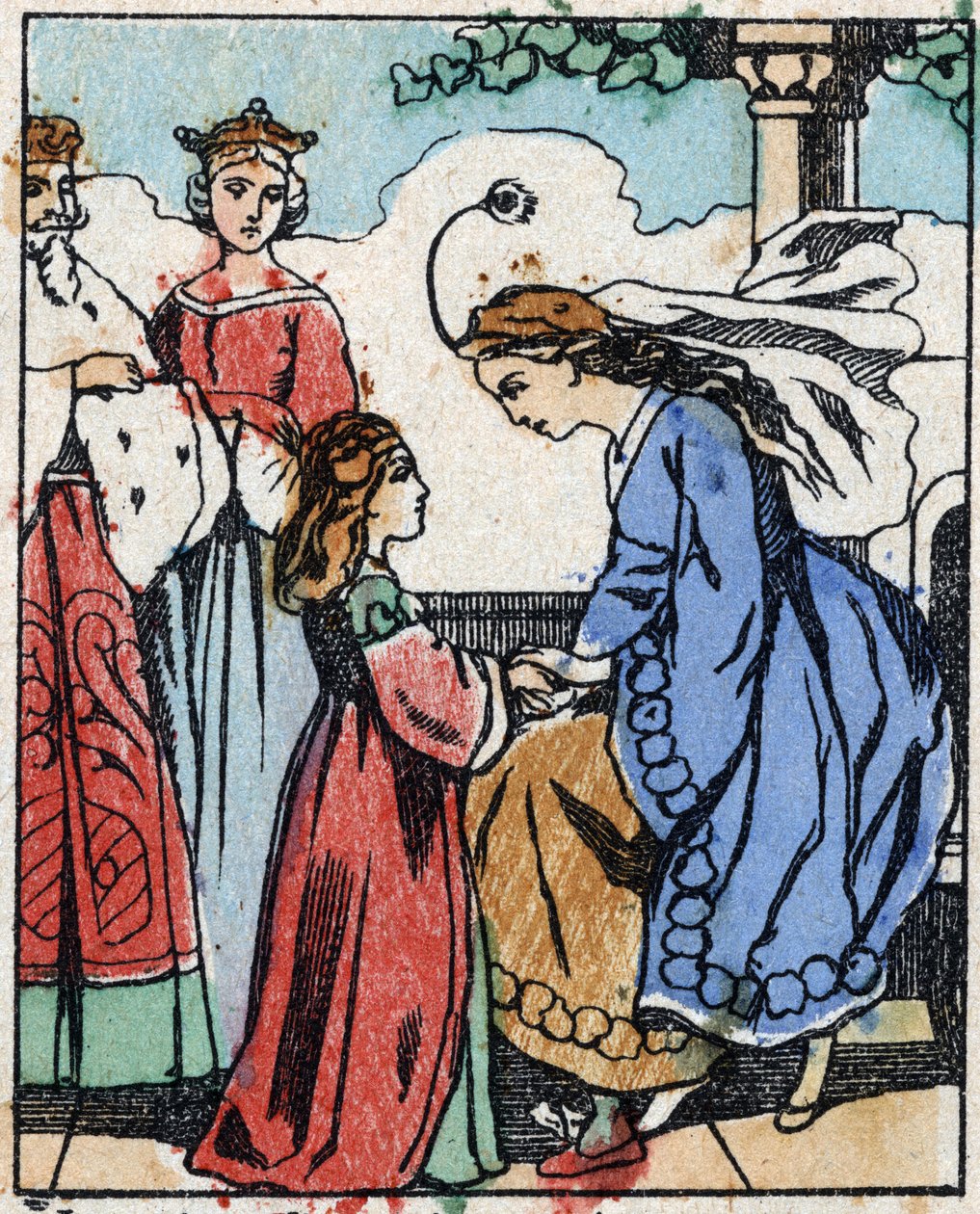 Illustration for “” Riquet a la houppe””, tale by Charles Perrault (1628-1703), French writer. Wood engraving of Imaging Pellerin - Epinal, sd. Late 19th century. av French School